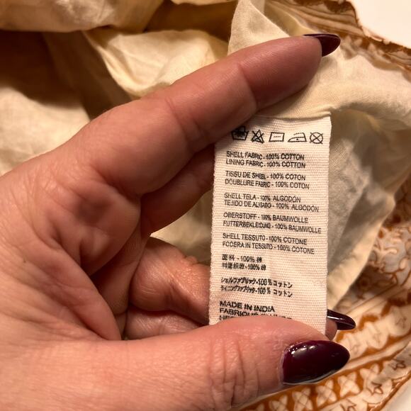 Cleobella Rosy Tamil Block Print Blouson Sleeves Mini Dress Size M - Picture 5 of 9